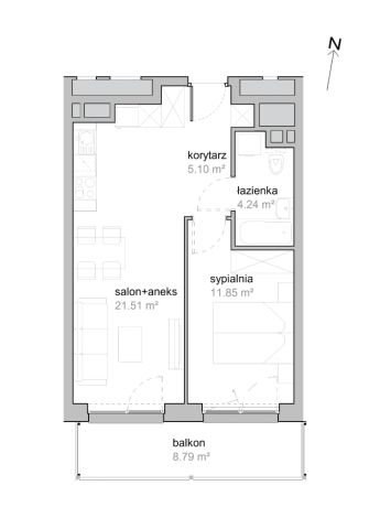 Mieszkanie 2-pokojowe Wrocław Tarnogaj, ul. Piękna. Zdjęcie 7