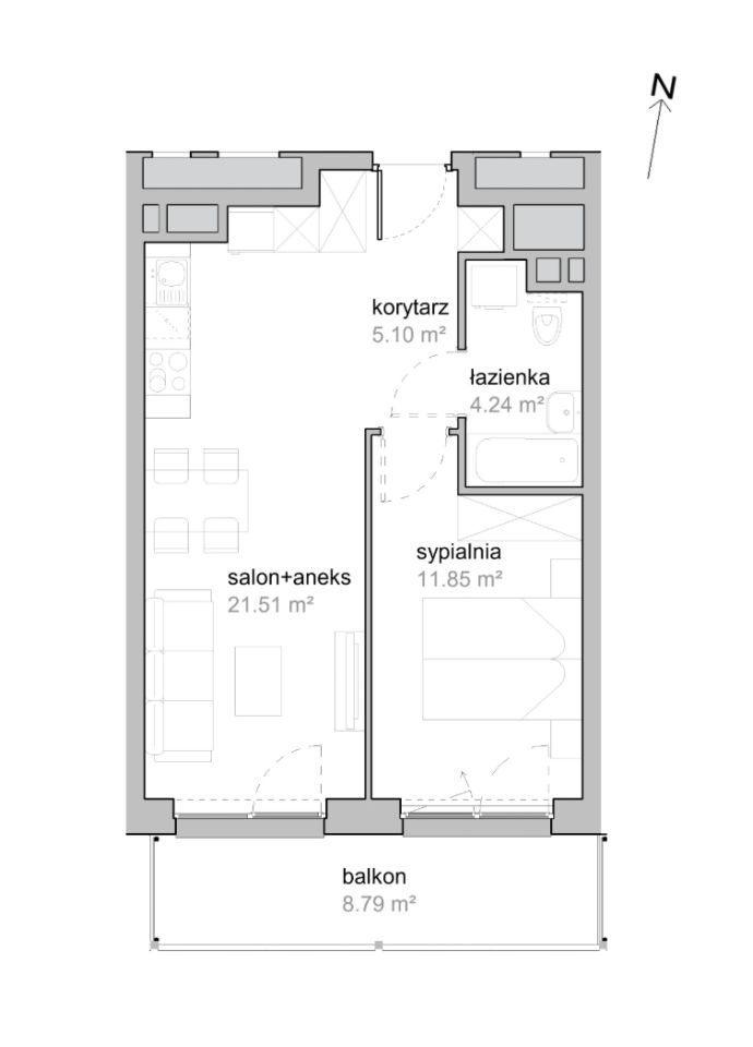 Mieszkanie 2-pokojowe Wrocław Tarnogaj, ul. Piękna. Zdjęcie 7
