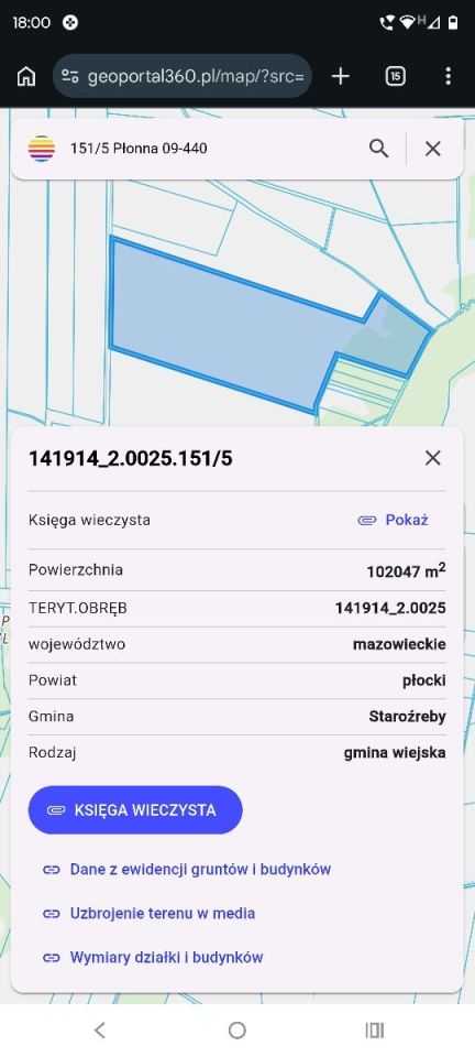 Działka rolna Płonna. Zdjęcie 2