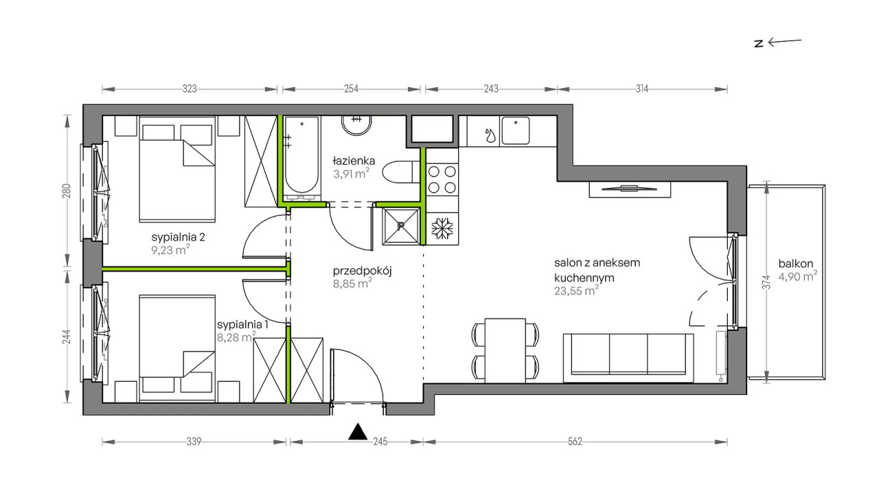 Mieszkanie 3-pokojowe Kraków Płaszów, ul. Myśliwska. Zdjęcie 25