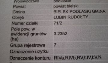 Działka rolna Łubin Rudołty