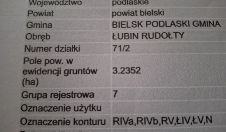 Działka rolna Łubin Rudołty