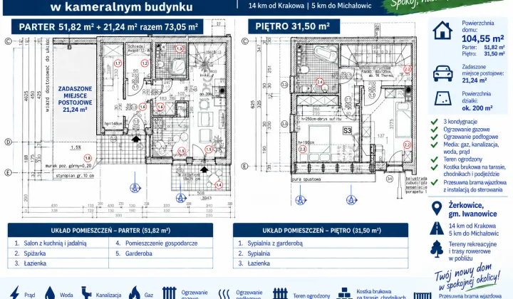 bliźniak, 3 pokoje Żerkowice, ul. Wichrowa