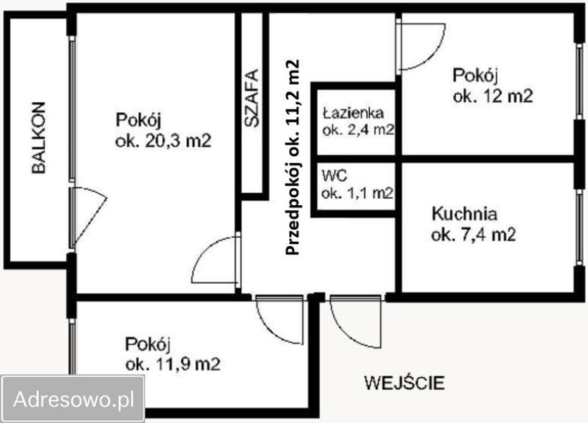 Mieszkanie 3-pokojowe Wrocław Muchobór Mały, ul. Hiszpańska. Zdjęcie 13
