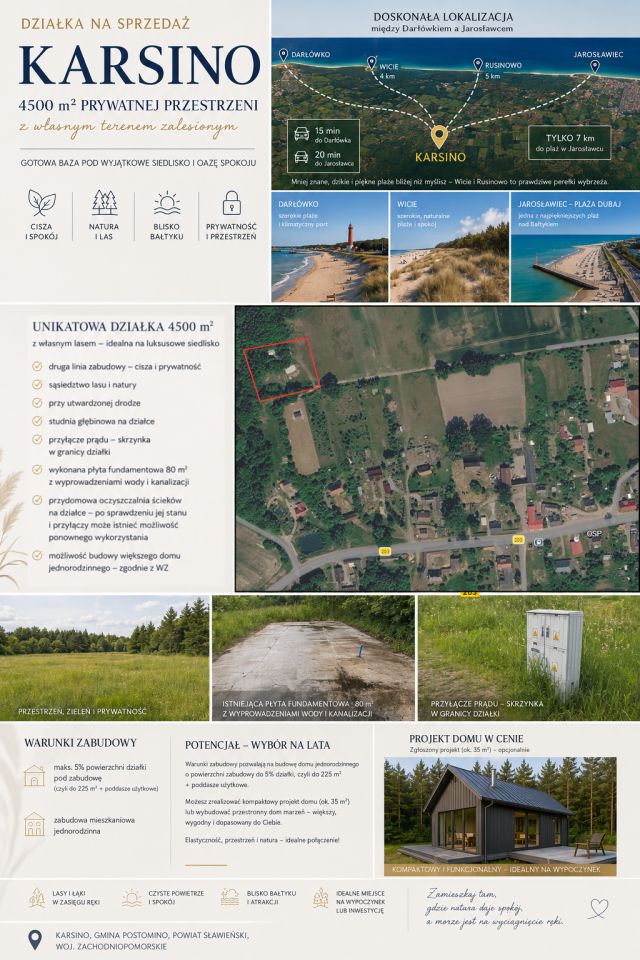 Działka rolno-budowlana Karsino. Zdjęcie 3