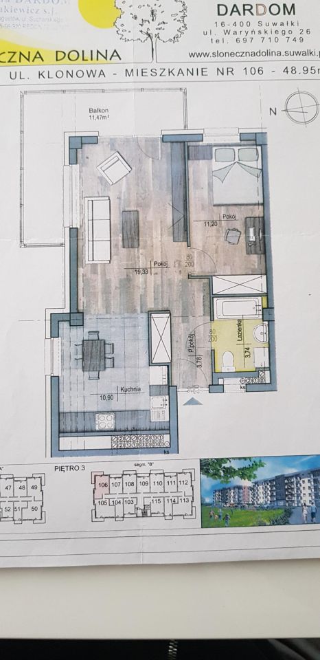Mieszkanie 2-pokojowe Suwałki, ul. Klonowa. Zdjęcie 2