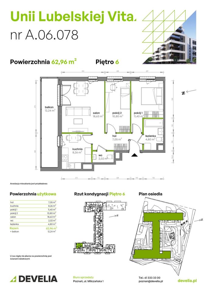 Mieszkanie 3-pokojowe Poznań Starołęka, ul. Unii Lubelskiej. Zdjęcie 7
