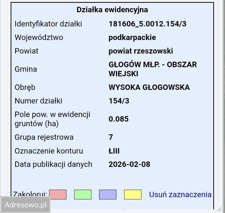 Działka budowlana Wysoka Głogowska, ul. Polna. Zdjęcie 4