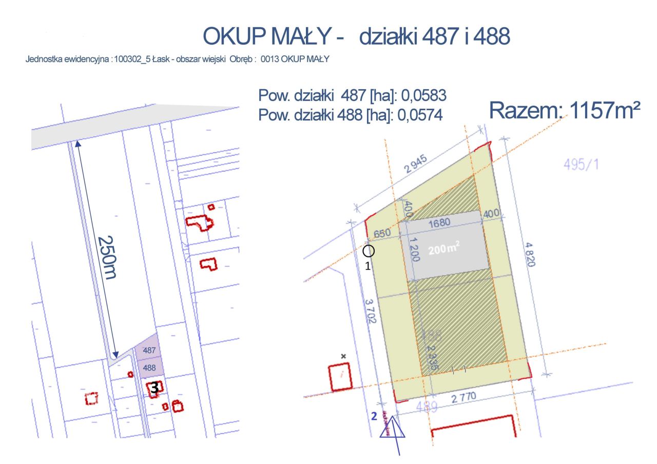 Działka budowlana Okup Mały, ul. Modrzewiowa. Zdjęcie 1