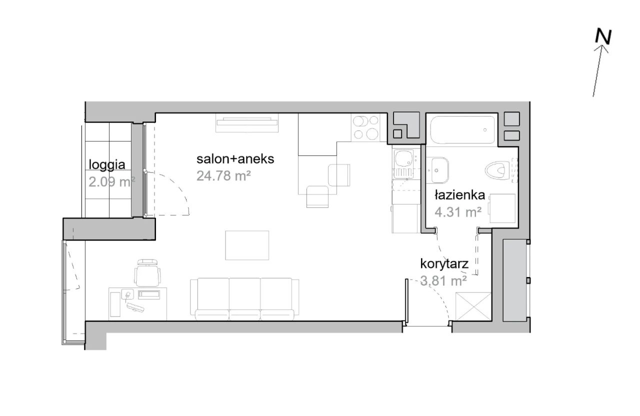 Mieszkanie 1-pokojowe Wrocław Tarnogaj, ul. Piękna. Zdjęcie 7