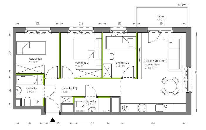 Mieszkanie 4-pokojowe Kraków Płaszów, ul. Myśliwska. Zdjęcie 25