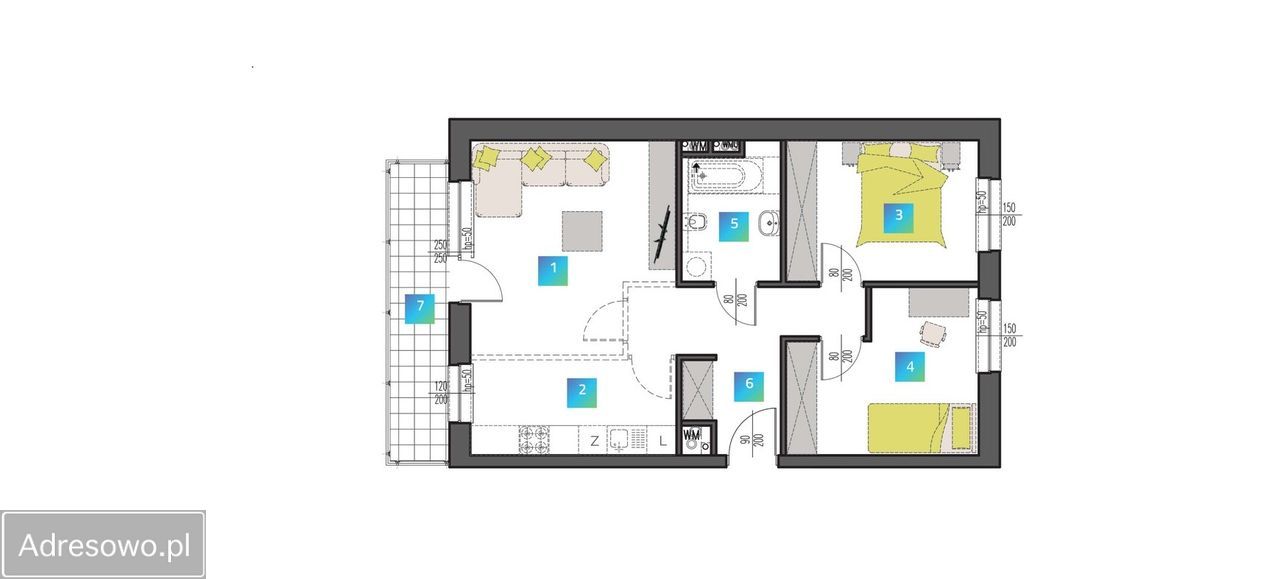Mieszkanie 3-pokojowe Łódź Polesie, ul. Romualda Mielczarskiego. Zdjęcie 2
