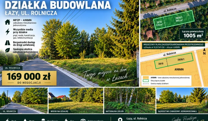 Działka budowlana Łazy Spaleniska, ul. Rolnicza