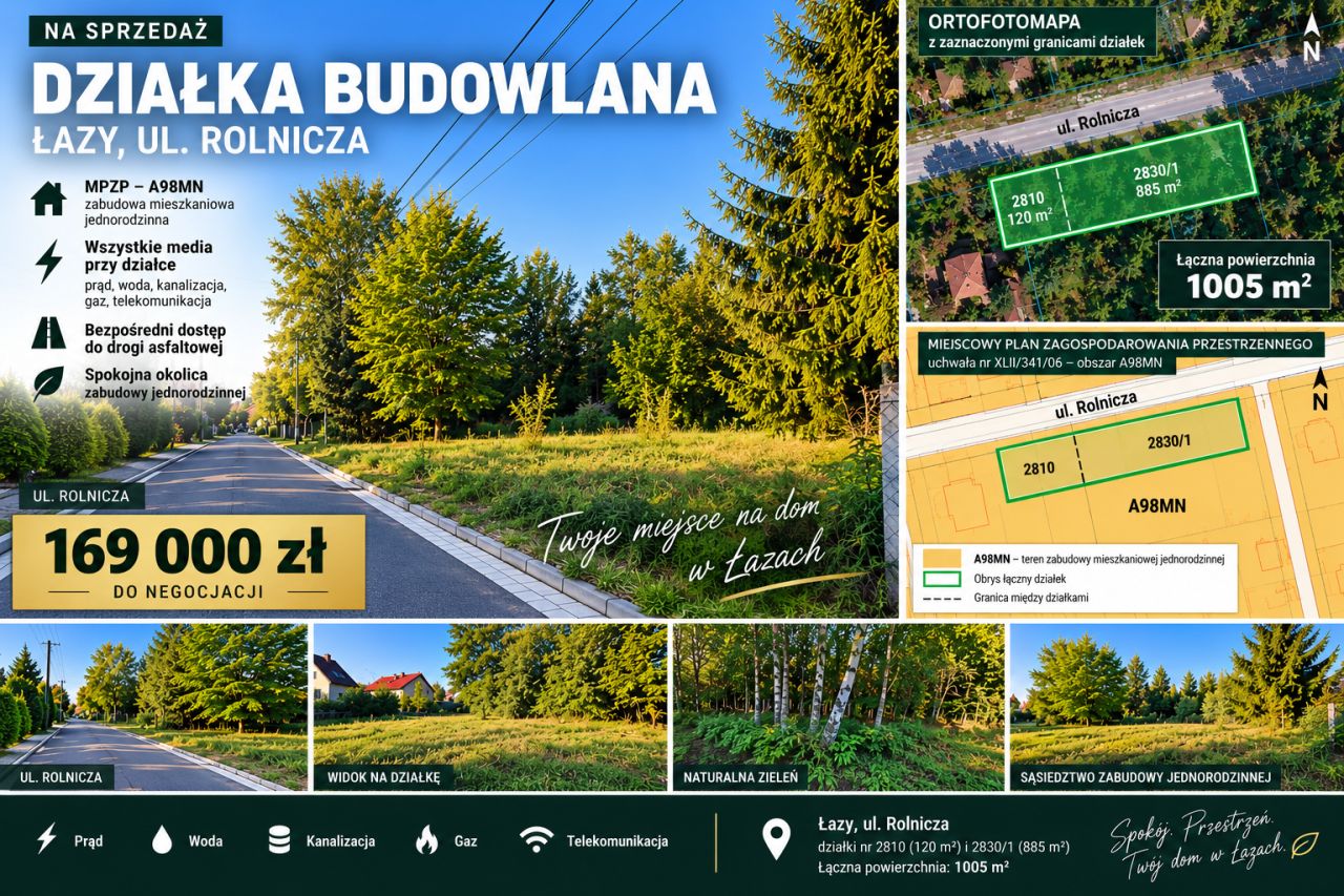 Działka budowlana Łazy Spaleniska, ul. Rolnicza. Zdjęcie 6