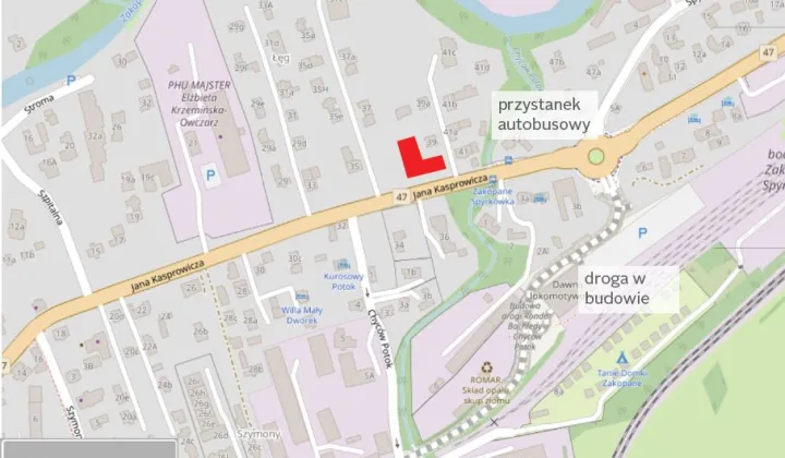 Działka inwestycyjna Zakopane, ul. Jana Kasprowicza