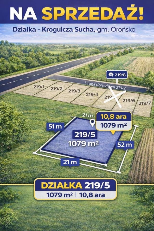 Działka budowlana Krogulcza Sucha. Zdjęcie 1