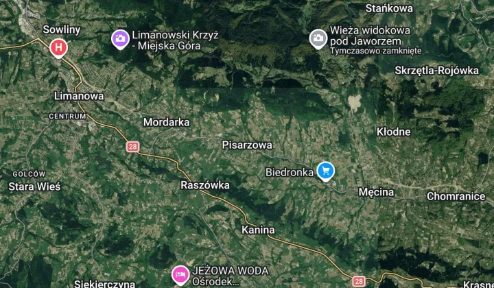 Działka leśna Pisarzowa