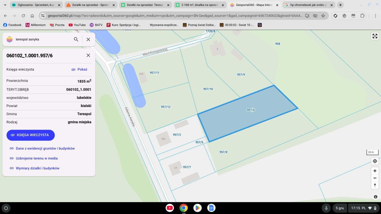 Działka budowlana Terespol, ul. Adama Asnyka. Zdjęcie 2
