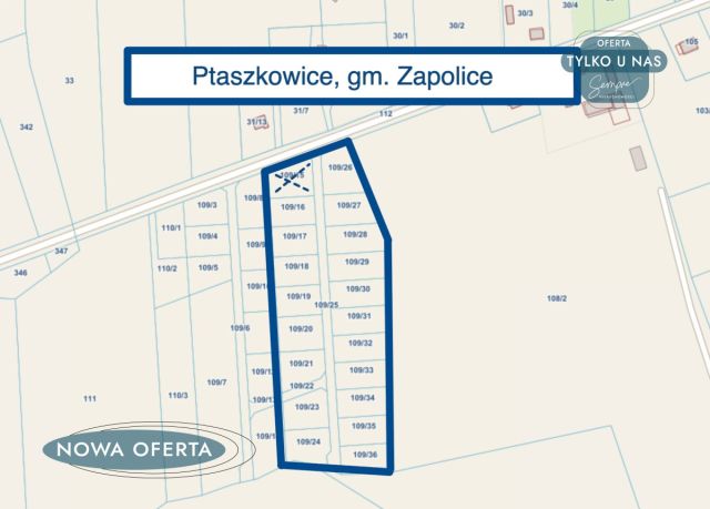 Działka budowlana Ptaszkowice. Zdjęcie 3