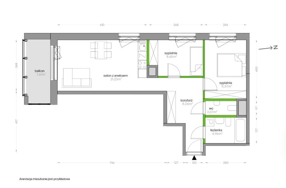 Mieszkanie 3-pokojowe Warszawa Mokotów, ul. Władysława Sikorskiego. Zdjęcie 6