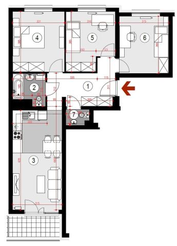 Mieszkanie 4-pokojowe Rzeszów, ul. Lubelska. Zdjęcie 7