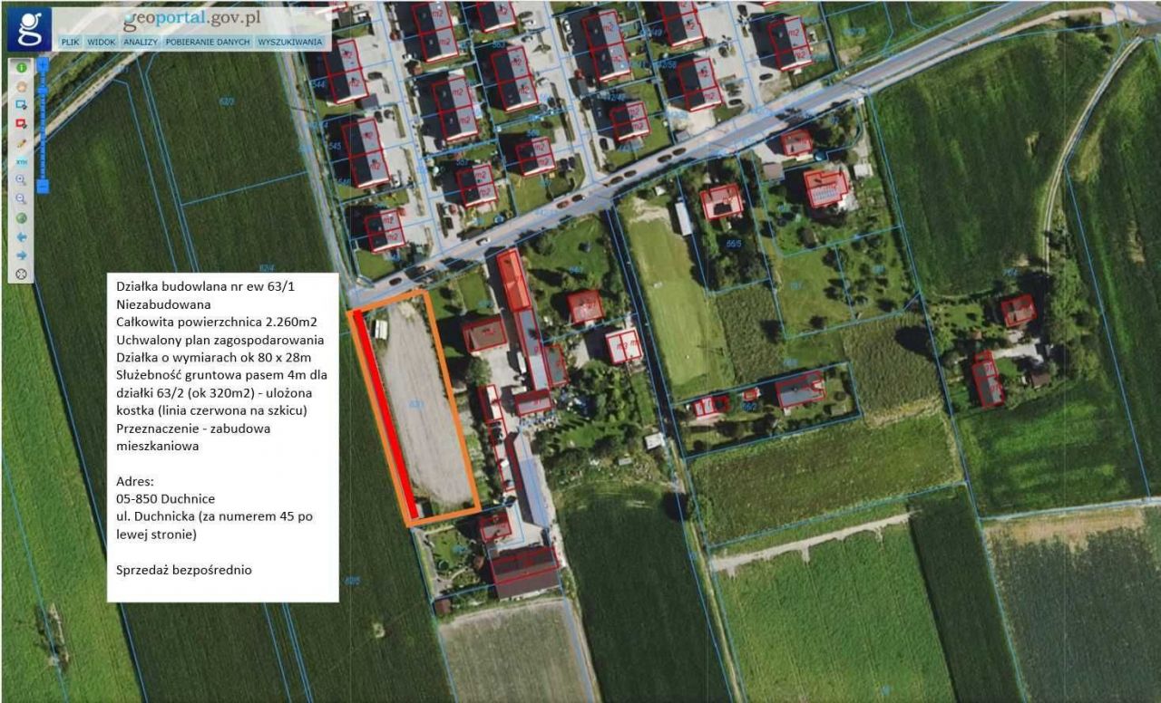 Działka budowlana Duchnice, ul. Duchnicka