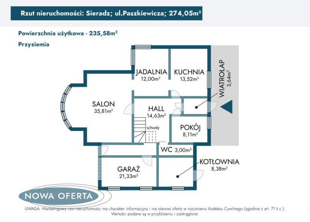dom wolnostojący, 4 pokoje Sieradz, ul. Wojciecha Paszkiewicza. Zdjęcie 40