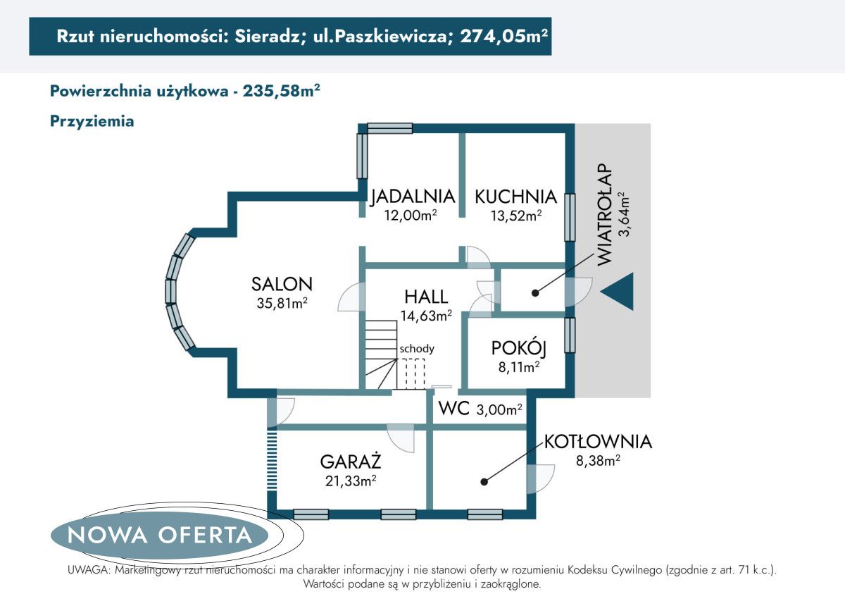 dom wolnostojący, 4 pokoje Sieradz, ul. Wojciecha Paszkiewicza. Zdjęcie 40
