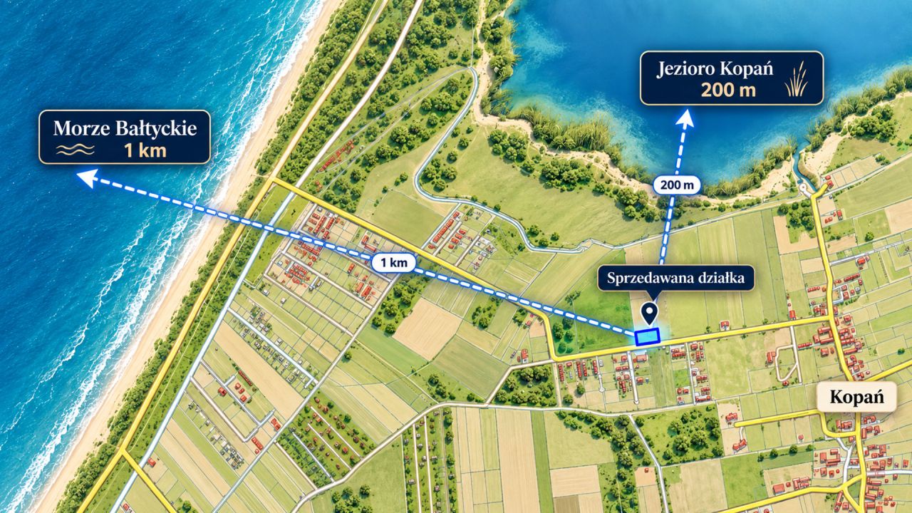 Działka budowlana Kopań, Droga do plaży. Zdjęcie 2