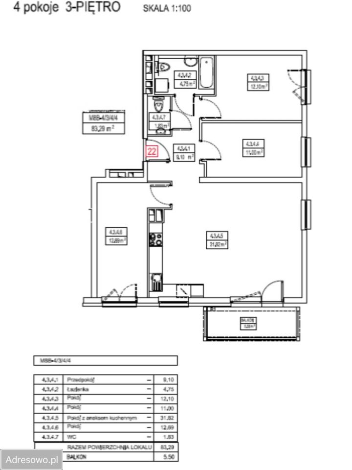 Mieszkanie 4-pokojowe Wrocław Swojczyce, ul. Ferdynanda Magellana. Zdjęcie 11