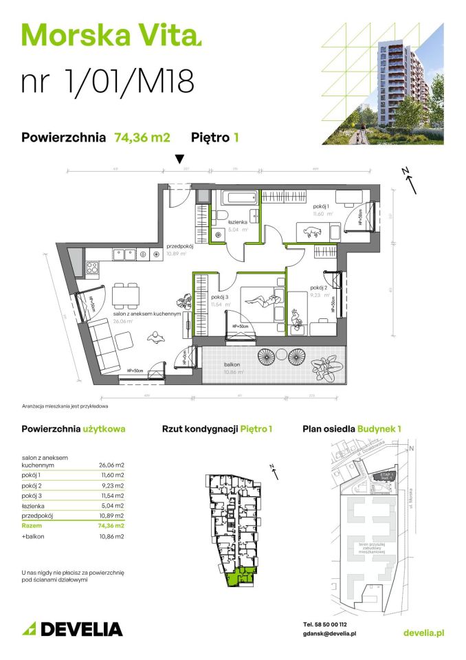 Mieszkanie 4-pokojowe Gdynia Leszczynki, ul. Działdowska. Zdjęcie 7