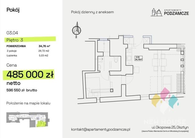 Mieszkanie 2-pokojowe Olsztyn, ul. Okopowa. Zdjęcie 15