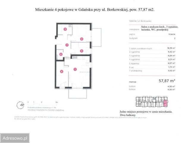 Mieszkanie 4-pokojowe Gdańsk Orunia Górna, ul. Borkowska. Zdjęcie 1