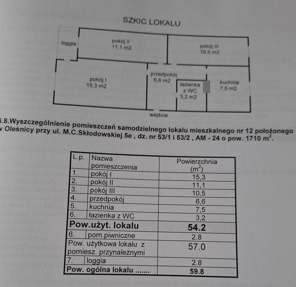 Mieszkanie 3-pokojowe Oleśnica Centrum, ul. Marii Skłodowskiej-Curie