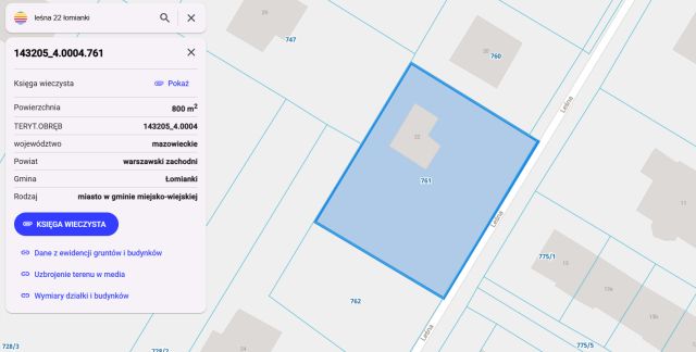 Działka budowlana Łomianki, ul. Leśna. Zdjęcie 1