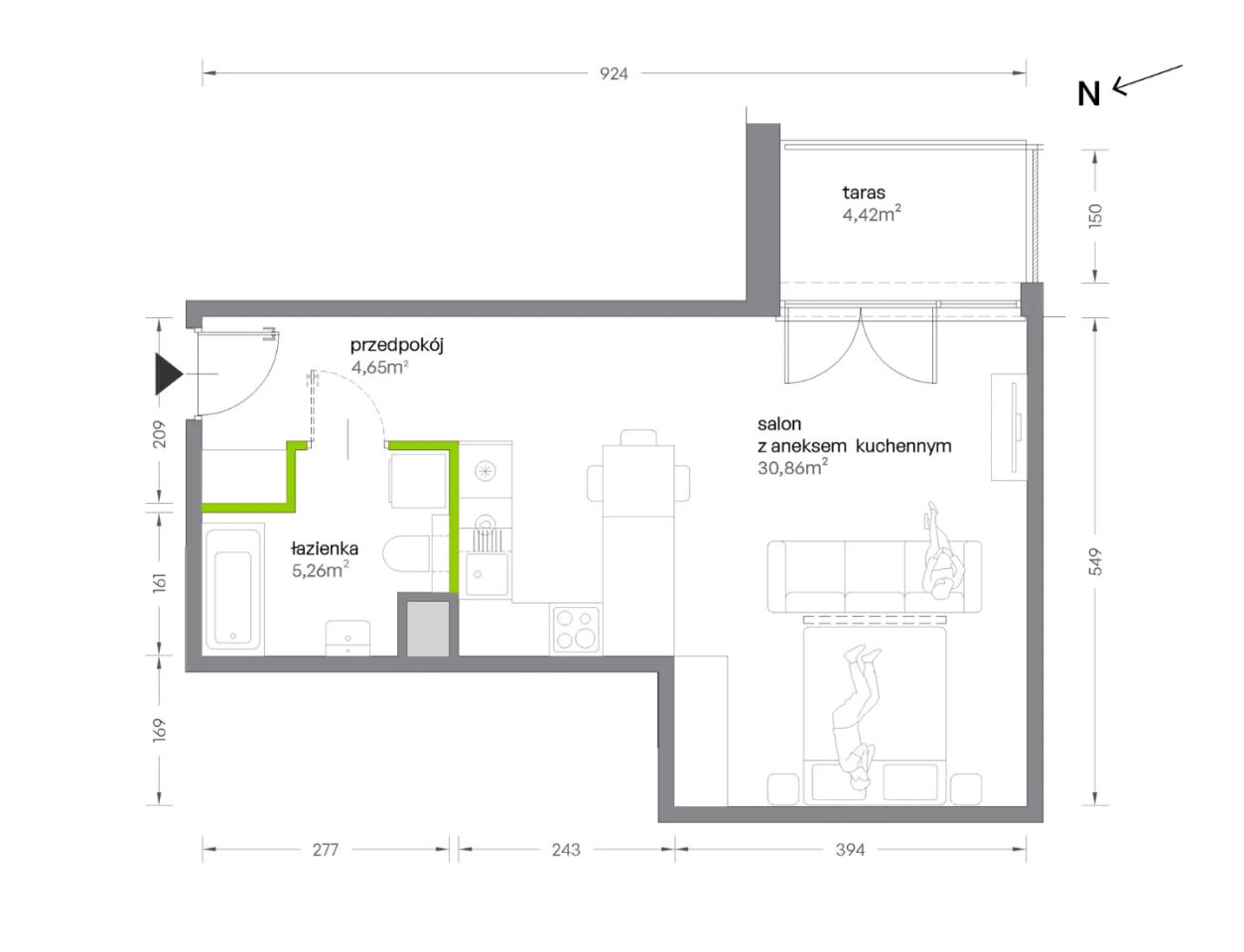 Mieszkanie 1-pokojowe Kraków Krowodrza, ul. Żabiniec. Zdjęcie 7