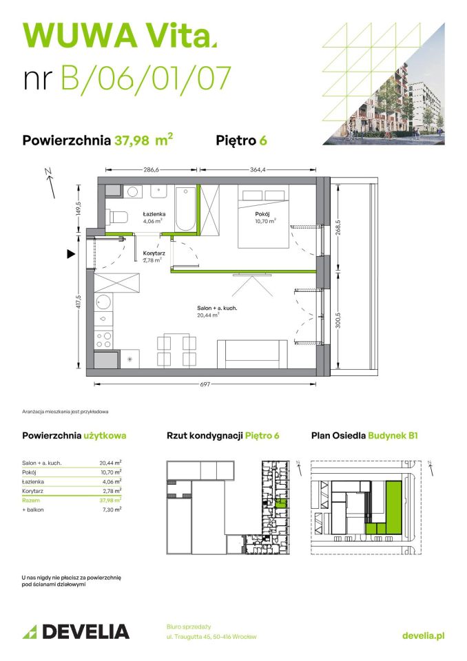 Mieszkanie 2-pokojowe Wrocław Żerniki, ul. Tadeusza Brzozy. Zdjęcie 6