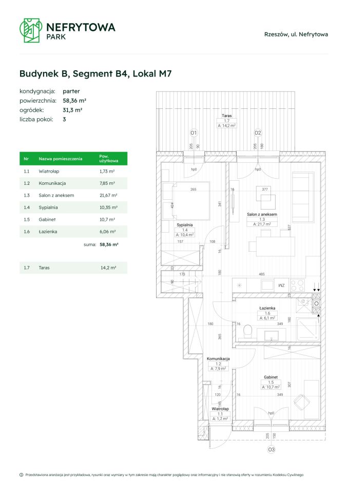 Mieszkanie 3-pokojowe Rzeszów Załęże, ul. Nefrytowa. Zdjęcie 21