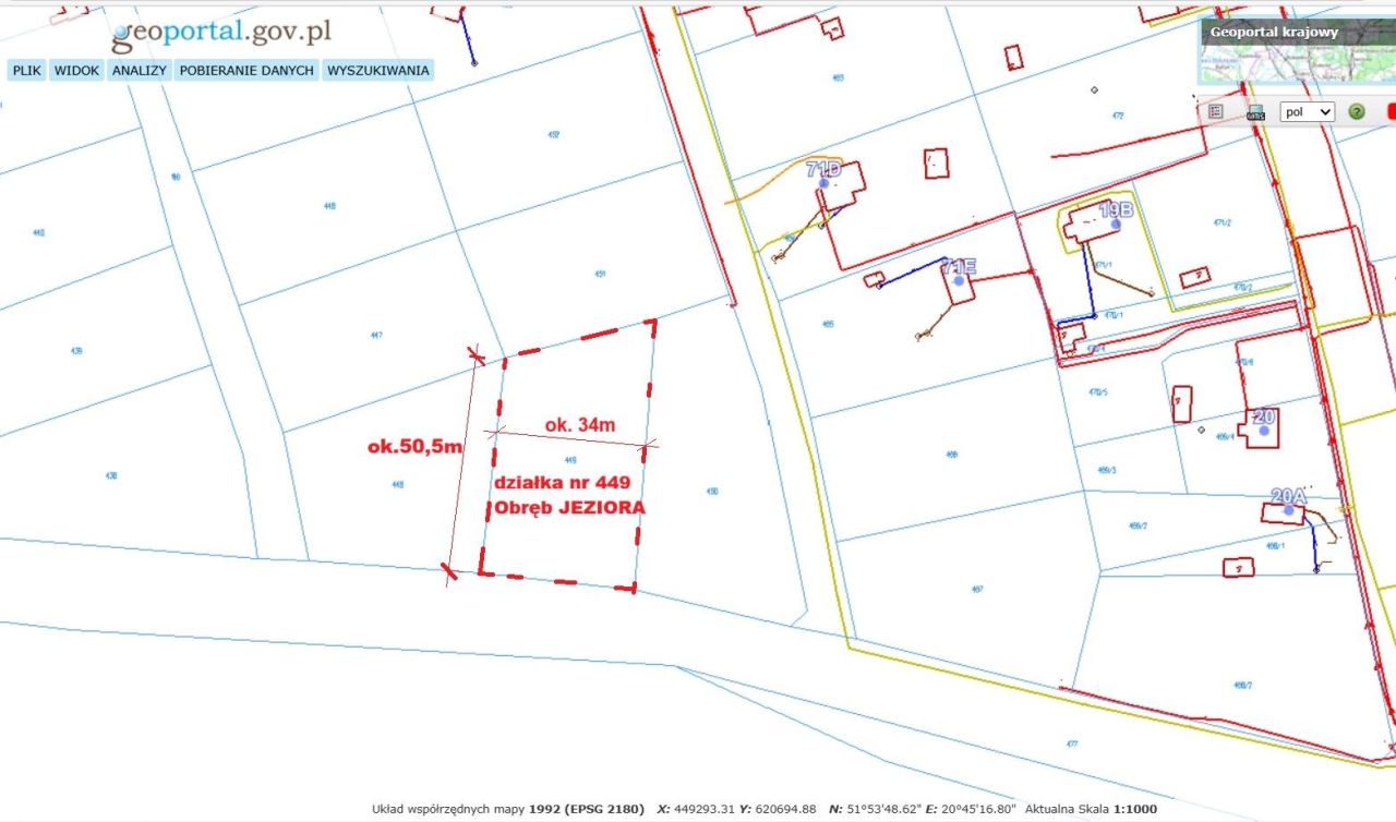 Działka budowlana Jeziora. Zdjęcie 2