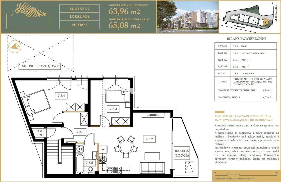 Mieszkanie 3-pokojowe Kraków Czyżyny, ul. Konstantego Ildefonsa Gałczyńskiego. Zdjęcie 9