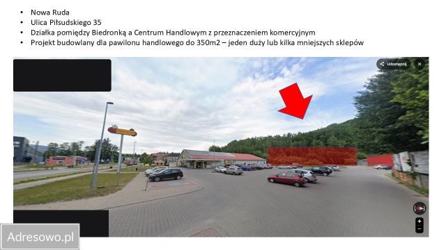 Działka inwestycyjna Nowa Ruda, ul. marsz. Józefa Piłsudskiego. Zdjęcie 1
