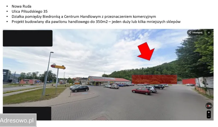 Działka inwestycyjna Nowa Ruda, ul. marsz. Józefa Piłsudskiego