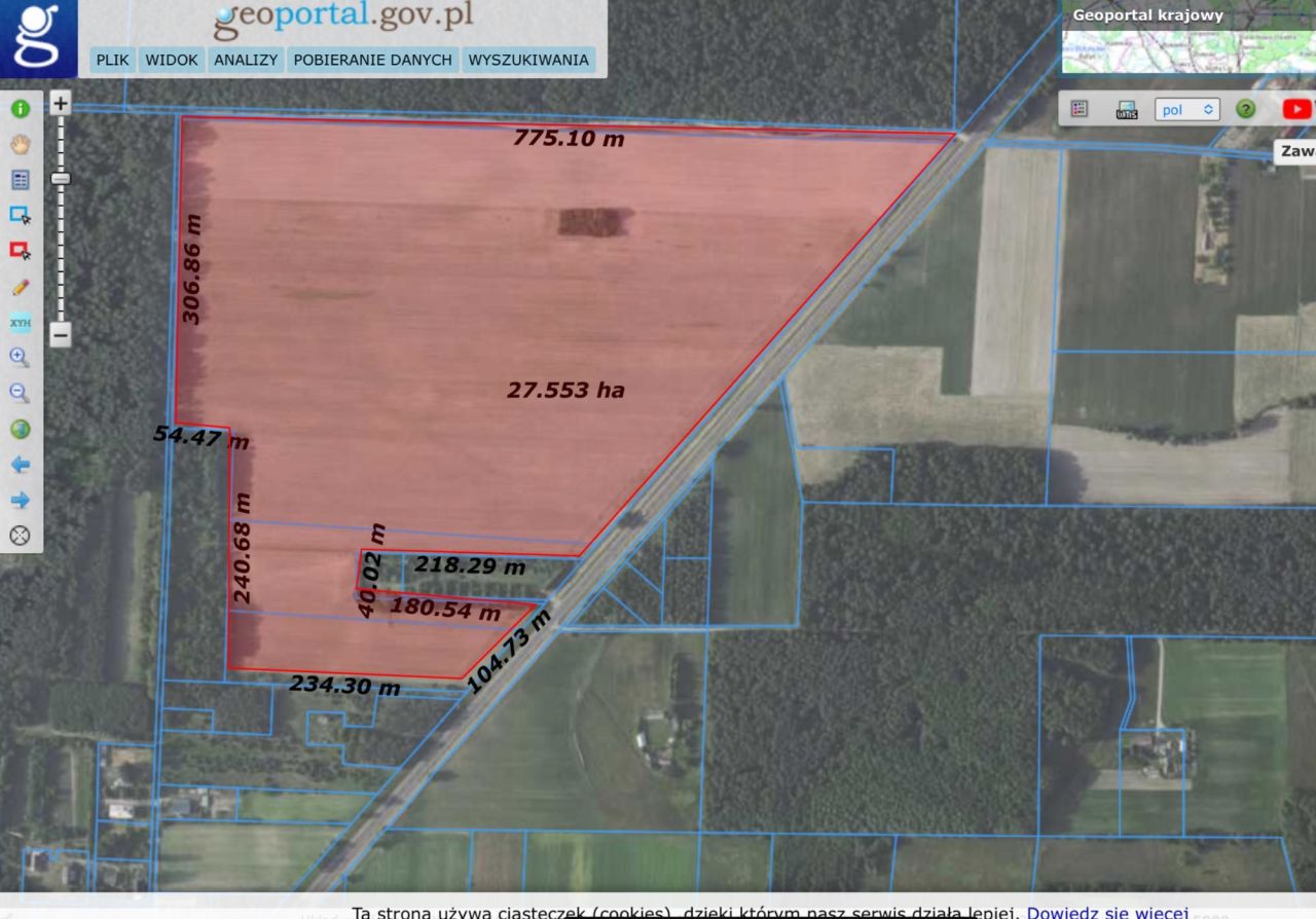 Działka rolna Kołacze