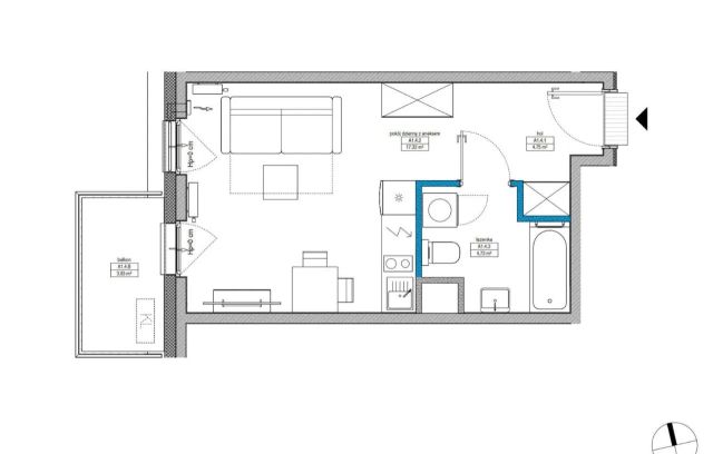 Mieszkanie 1-pokojowe Kraków Prądnik Biały, ul. Stefana Banacha. Zdjęcie 1