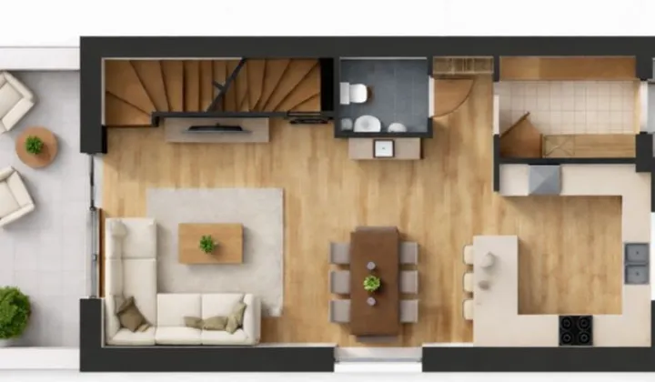 bliźniak, 4 pokoje Wielbark