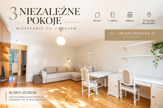 Mieszkanie 3-pokojowe Białystok Piaski, ul. Zwierzyniecka. Zdjęcie 1