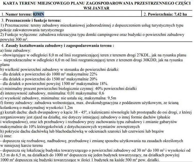 Działka budowlana Jantar, ul. Jesienna. Zdjęcie 4