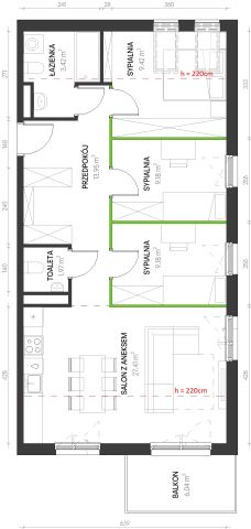 Mieszkanie 4-pokojowe Wrocław Maślice, ul. Augustowska. Zdjęcie 6