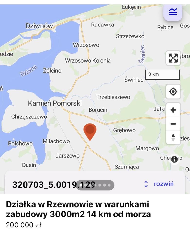 Działka rolno-budowlana Rzewnowo. Zdjęcie 1