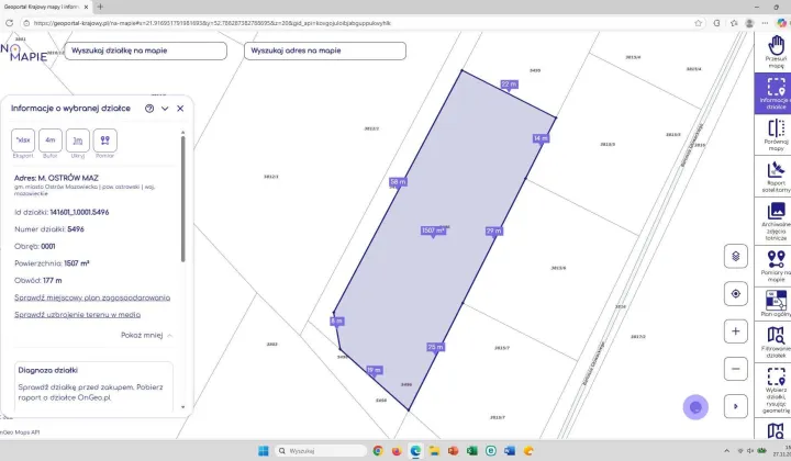 Działka budowlana Ostrów Mazowiecka